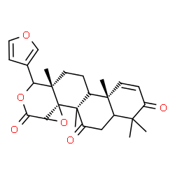ChemSpider 2D Image | (6aR,6bS,10aS,12aS,12bR)-10-(3-Furyl)-4,4,6a,10a,12b-pentamethyl-4a,6a,10,10a,11,12,12a,12b-octahydronaphtho[2,1-f]oxireno[d]isochromene-3,6,8(4H,5H,7aH)-trione | C26H30O6