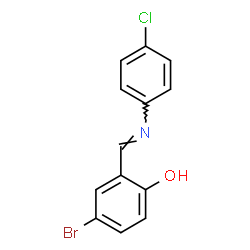ChemSpider 2D Image | 4-Bromo-2-{(E)-[(4-chlorophenyl)imino]methyl}phenol | C13H9BrClNO