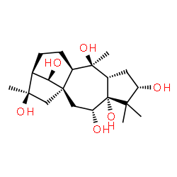ChemSpider 2D Image | (3beta,6beta,13beta,14R)-Grayanotoxane-3,5,6,10,14,16-hexol | C20H34O6