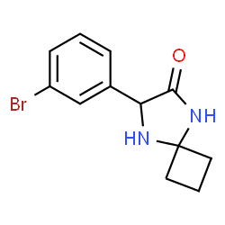 ChemSpider 2D Image | 7-(3-Bromophenyl)-5,8-diazaspiro[3.4]octan-6-one | C12H13BrN2O