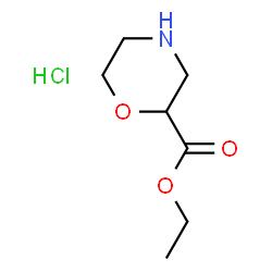 ChemSpider 2D Image | Ethyl morpholine-2-carboxylate hydrochloride | C7H14ClNO3