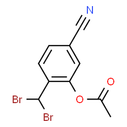 ChemSpider 2D Image | 5-Cyano-2-(dibromomethyl)phenyl acetate | C10H7Br2NO2