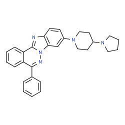 ChemSpider 2D Image | 5-Phenyl-9-[4-(1-pyrrolidinyl)-1-piperidinyl]benzimidazo[2,1-a]phthalazine | C29H29N5