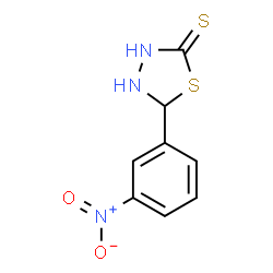 ChemSpider 2D Image | 5-(3-Nitrophenyl)-1,3,4-thiadiazolidine-2-thione | C8H7N3O2S2