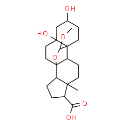ChemSpider 2D Image | 3,5-Dihydroxy-19-methoxy-8,19-epoxyandrostane-17-carboxylic acid | C21H32O6