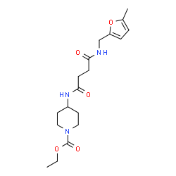 ChemSpider 2D Image | Ethyl 4-[(4-{[(5-methyl-2-furyl)methyl]amino}-4-oxobutanoyl)amino]-1-piperidinecarboxylate | C18H27N3O5