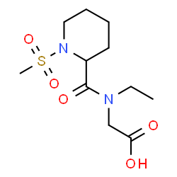 ChemSpider 2D Image | N-Ethyl-N-{[1-(methylsulfonyl)-2-piperidinyl]carbonyl}glycine | C11H20N2O5S