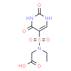ChemSpider 2D Image | N-[(2,4-Dioxo-1,2,3,4-tetrahydro-5-pyrimidinyl)sulfonyl]-N-ethylglycine | C8H11N3O6S