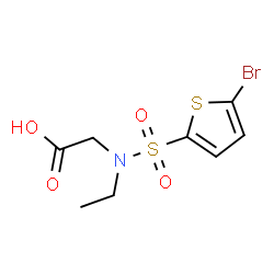 ChemSpider 2D Image | N-[(5-Bromo-2-thienyl)sulfonyl]-N-ethylglycine | C8H10BrNO4S2