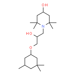 ChemSpider 2D Image | 1-{2-Hydroxy-3-[(3,3,5-trimethylcyclohexyl)oxy]propyl}-2,2,6,6-tetramethyl-4-piperidinol | C21H41NO3