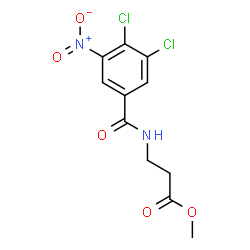 ChemSpider 2D Image | Methyl N-(3,4-dichloro-5-nitrobenzoyl)-beta-alaninate | C11H10Cl2N2O5