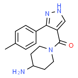 ChemSpider 2D Image | 1-[3-(4-METHYLPHENYL)-1H-PYRAZOLE-4-CARBONYL]PIPERIDIN-4-AMINE | C16H20N4O