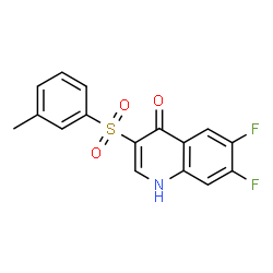 ChemSpider 2D Image | 6,7-Difluoro-3-[(3-methylphenyl)sulfonyl]-4(1H)-quinolinone | C16H11F2NO3S