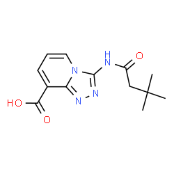 ChemSpider 2D Image | 3-(3,3-dimethylbutanamido)-[1,2,4]triazolo[4,3-a]pyridine-8-carboxylic acid | C13H16N4O3