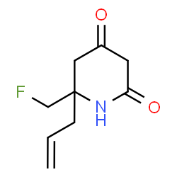 ChemSpider 2D Image | 6-Allyl-6-(fluoromethyl)-2,4-piperidinedione | C9H12FNO2