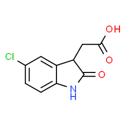 ChemSpider 2D Image | 2-(5-Chloro-2-oxoindolin-3-yl)acetic acid | C10H8ClNO3