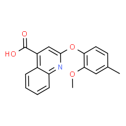 ChemSpider 2D Image | 2-(2-Methoxy-4-methylphenoxy)-4-quinolinecarboxylic acid | C18H15NO4