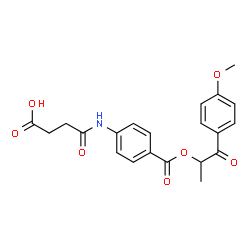 ChemSpider 2D Image | 4-{[4-({[1-(4-Methoxyphenyl)-1-oxo-2-propanyl]oxy}carbonyl)phenyl]amino}-4-oxobutanoic acid | C21H21NO7