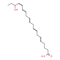 ChemSpider 2D Image | 18-Hydroxy-5,8,11,14,16-icosapentaenoic acid | C20H30O3