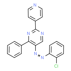 ChemSpider 2D Image | 5-[(2-Chlorophenyl)diazenyl]-4-phenyl-2-(4-pyridinyl)pyrimidine | C21H14ClN5