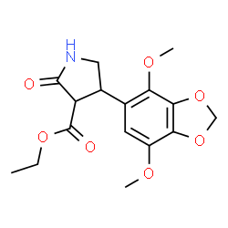 ChemSpider 2D Image | Ethyl 4-(4,7-dimethoxy-1,3-benzodioxol-5-yl)-2-oxo-3-pyrrolidinecarboxylate | C16H19NO7