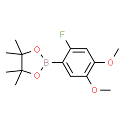 ChemSpider 2D Image | 2-(2-Fluoro-4,5-dimethoxyphenyl)-4,4,5,5-tetramethyl-1,3,2-dioxaborolane | C14H20BFO4