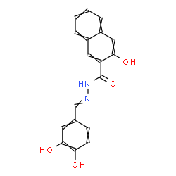ChemSpider 2D Image | N'-(3,4-Dihydroxybenzylidene)-3-hydroxy-2-naphthohydrazide | C18H14N2O4