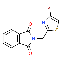 ChemSpider 2D Image | 2-[(4-Bromo-1,3-thiazol-2-yl)methyl]-1H-isoindole-1,3(2H)-dione | C12H7BrN2O2S