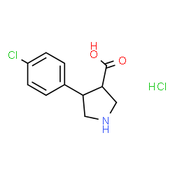 ChemSpider 2D Image | 4-(4-Chlorophenyl)-3-pyrrolidinecarboxylic acid hydrochloride (1:1) | C11H13Cl2NO2