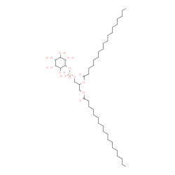 ChemSpider 2D Image | 3-({Hydroxy[(2,3,4,5,6-pentahydroxycyclohexyl)oxy]phosphoryl}oxy)-1,2-propanediyl dioctadecanoate | C45H87O13P
