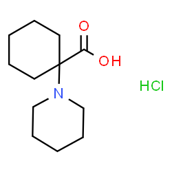 ChemSpider 2D Image | 1-Piperidin-1-ylcyclohexanecarboxylic acid hydrochloride | C12H22ClNO2