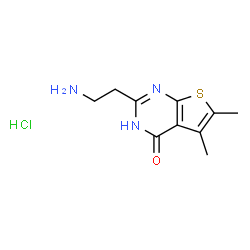 ChemSpider 2D Image | 2-(2-aminoethyl)-5,6-dimethyl-3H-thieno[2,3-d]pyrimidin-4-one hydrochloride | C10H14ClN3OS