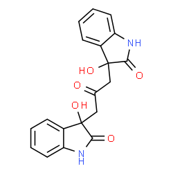 ChemSpider 2D Image | 3,3'-(2-Oxo-1,3-propanediyl)bis(3-hydroxy-1,3-dihydro-2H-indol-2-one) | C19H16N2O5