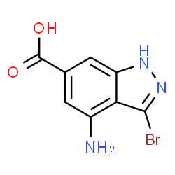 ChemSpider 2D Image | 4-Amino-3-bromo-1H-indazole-6-carboxylic acid | C8H6BrN3O2