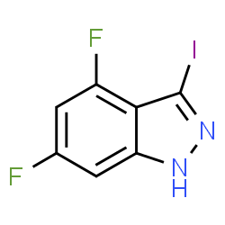 ChemSpider 2D Image | 4,6-Difluoro-3-iodo-1H-indazole | C7H3F2IN2