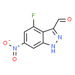 ChemSpider 2D Image | 4-Fluoro-6-nitro-1H-indazole-3-carbaldehyde | C8H4FN3O3