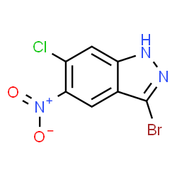 ChemSpider 2D Image | 3-Bromo-6-chloro-5-nitro-1H-indazole | C7H3BrClN3O2