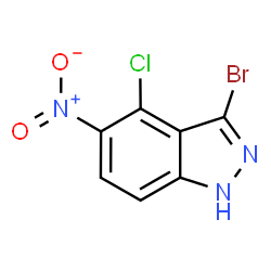 ChemSpider 2D Image | 3-Bromo-4-chloro-5-nitro-1H-indazole | C7H3BrClN3O2