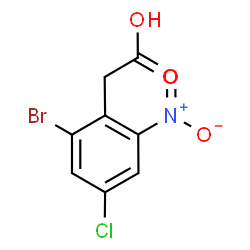 ChemSpider 2D Image | 2-Bromo-4-chloro-6-nitrobenzeneacetic acid | C8H5BrClNO4