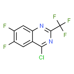 ChemSpider 2D Image | 4-Chloro-6,7-difluoro-2-(trifluoromethyl)quinazoline | C9H2ClF5N2