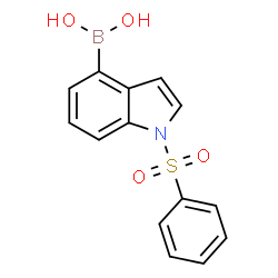 ChemSpider 2D Image | (1-(Phenylsulfonyl)-1H-indol-4-yl)boronic acid | C14H12BNO4S
