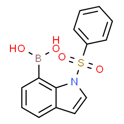 ChemSpider 2D Image | 1-benzenesulfonyl-1h-indole-7-boronic acid | C14H12BNO4S