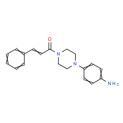 ChemSpider 2D Image | 1-[4-(4-Aminophenyl)-1-piperazinyl]-3-phenyl-2-propen-1-one | C19H21N3O