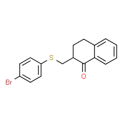 ChemSpider 2D Image | 2-(((4-BROMOPHENYL)THIO)METHYL)-3,4-DIHYDRO-1(2H)-NAPHTHALENONE | C17H15BrOS