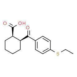 ChemSpider 2D Image | (1R,2S)-2-[4-(Ethylsulfanyl)benzoyl]cyclohexanecarboxylic acid | C16H20O3S