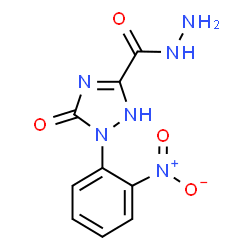 ChemSpider 2D Image | 1-(2-Nitrophenyl)-5-oxo-2,5-dihydro-1H-1,2,4-triazole-3-carbohydrazide | C9H8N6O4