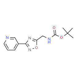 ChemSpider 2D Image | tert-Butyl [3-(3-pyridinyl)-1,2,4-oxadiazol-5-yl]methylcarbamate | C13H16N4O3