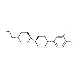 ChemSpider 2D Image | trans,trans-4-(3,4-Difluorophenyl)-4'-propyl-1,1'-bi(cyclohexane) | C21H30F2