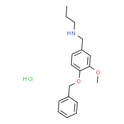 ChemSpider 2D Image | N-[4-(Benzyloxy)-3-methoxybenzyl]-1-propanamine hydrochloride (1:1) | C18H24ClNO2