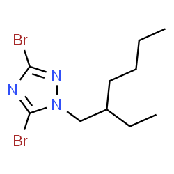 ChemSpider 2D Image | 3,5-Dibromo-1-(2-ethylhexyl)-1H-1,2,4-triazole | C10H17Br2N3